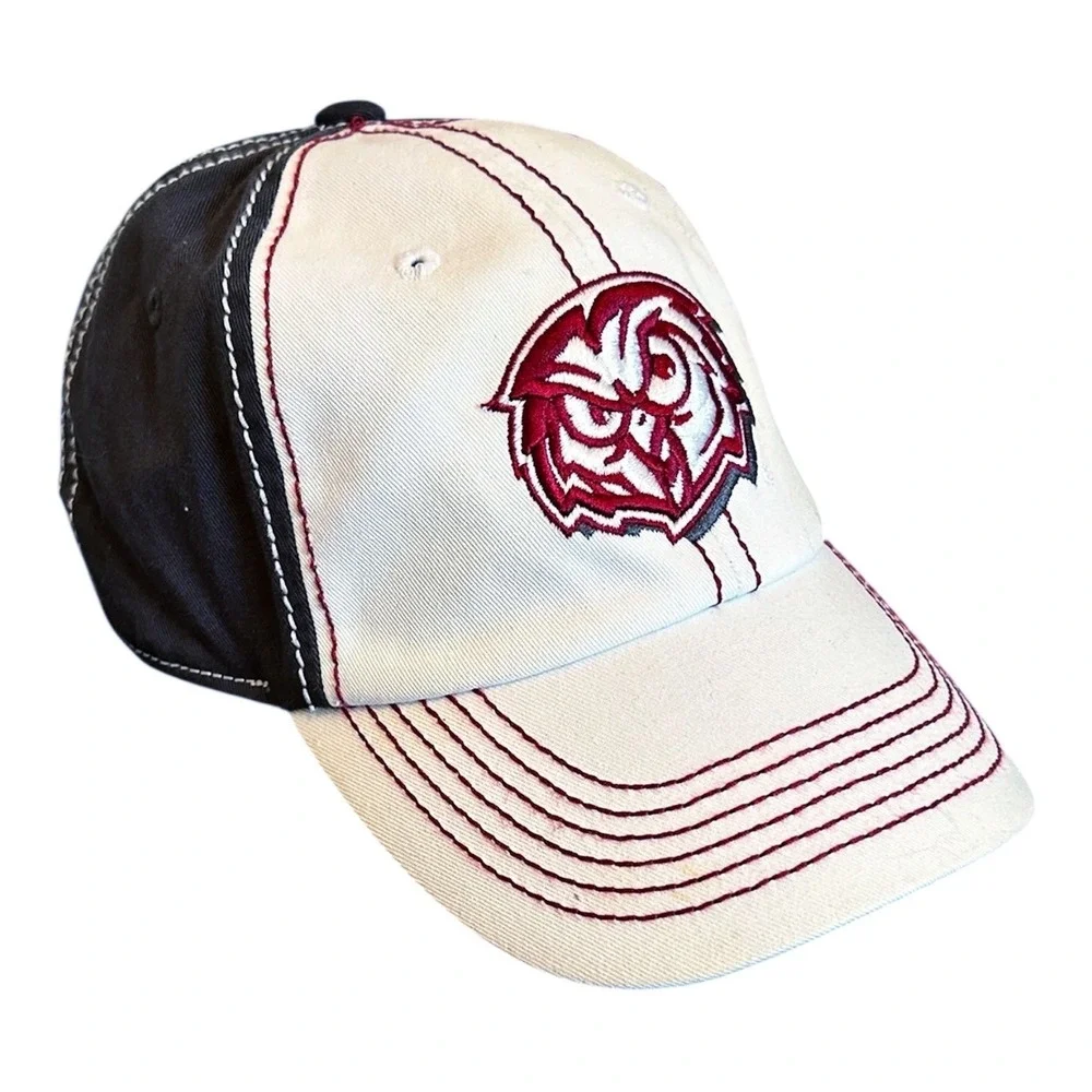 Temple University Owls Cap Womens OS Adjustable Cream Black NEW Hat Embroidered